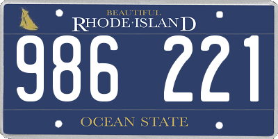 RI license plate 986221