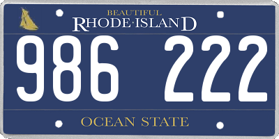 RI license plate 986222