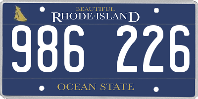 RI license plate 986226