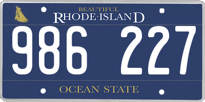 RI license plate 986227