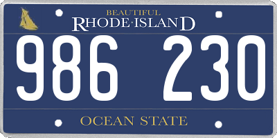 RI license plate 986230