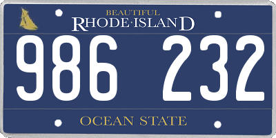 RI license plate 986232