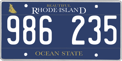 RI license plate 986235