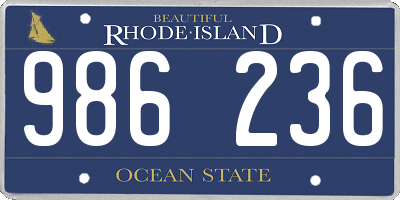 RI license plate 986236
