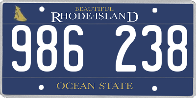 RI license plate 986238