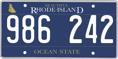RI license plate 986242