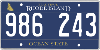 RI license plate 986243