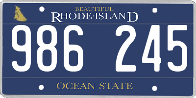 RI license plate 986245