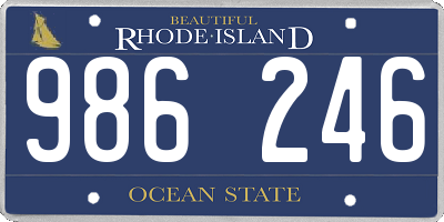 RI license plate 986246