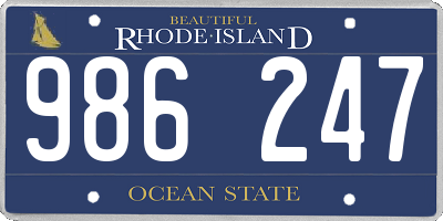 RI license plate 986247