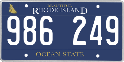 RI license plate 986249