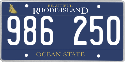 RI license plate 986250