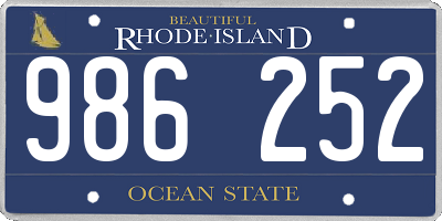 RI license plate 986252