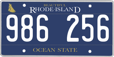 RI license plate 986256