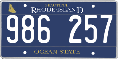 RI license plate 986257
