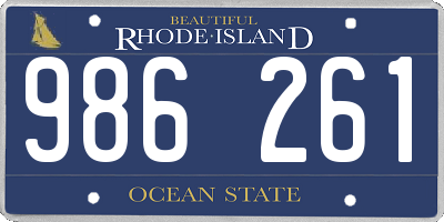 RI license plate 986261