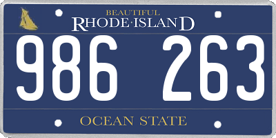 RI license plate 986263