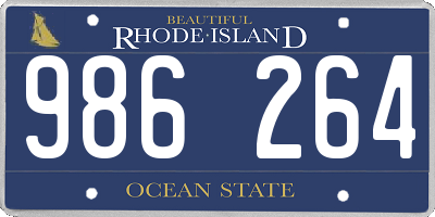 RI license plate 986264