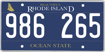 RI license plate 986265