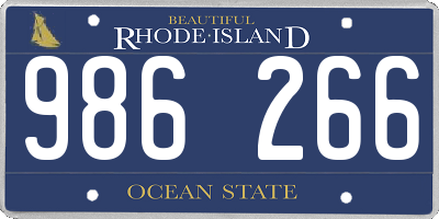 RI license plate 986266