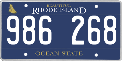 RI license plate 986268