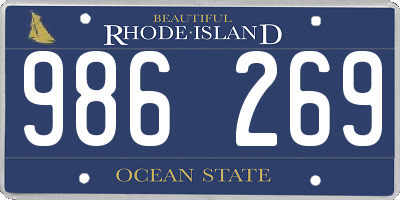 RI license plate 986269