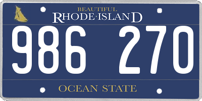 RI license plate 986270