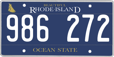 RI license plate 986272