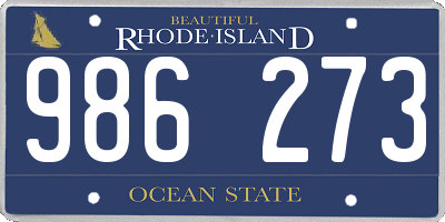 RI license plate 986273