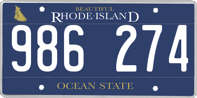 RI license plate 986274