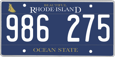 RI license plate 986275