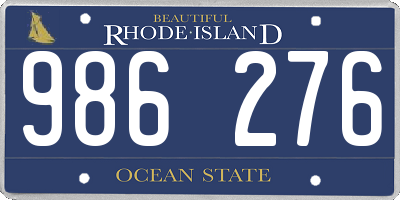 RI license plate 986276