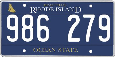 RI license plate 986279