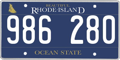 RI license plate 986280