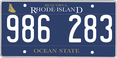 RI license plate 986283