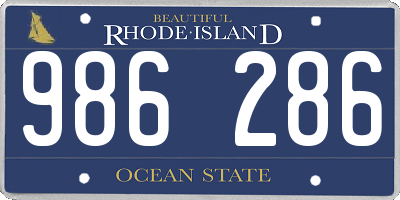 RI license plate 986286