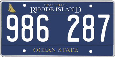 RI license plate 986287