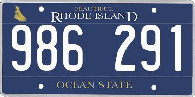 RI license plate 986291