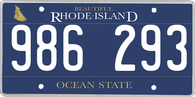 RI license plate 986293