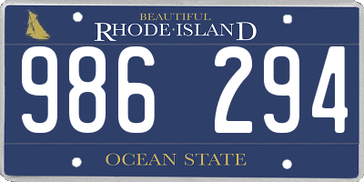 RI license plate 986294