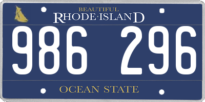 RI license plate 986296