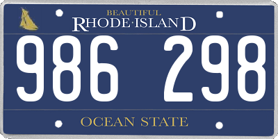 RI license plate 986298