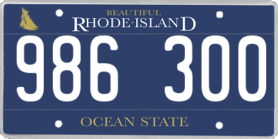 RI license plate 986300