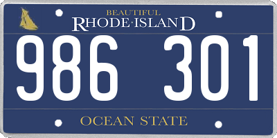 RI license plate 986301