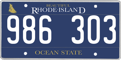 RI license plate 986303