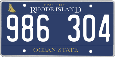 RI license plate 986304
