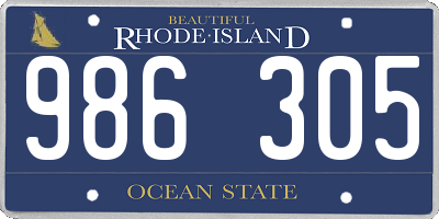 RI license plate 986305