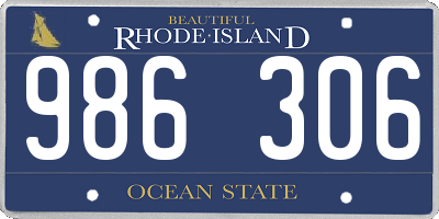 RI license plate 986306