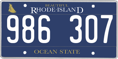 RI license plate 986307