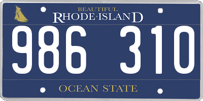 RI license plate 986310